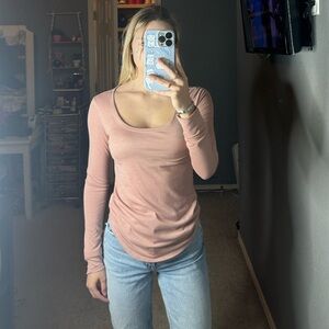 light pink long sleeve top